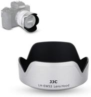 silver jjc lens hood shade for ef-m 15-45mm f/3.5-6.3 is stm lens | compatible with eos m50 m5 m6 mark ii m200 m100 m10 | replacement for ew-53 hood logo