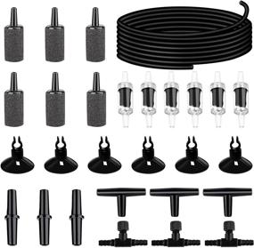 img 4 attached to 🐠 19.86ft/32.8ft/101.7ft Aquarium Airline Tubing Air Stone Combo Set for Fish Tank Aquarium - Check Valve, Suction Cups, Air Controller, and Connectors