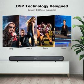 img 1 attached to 🔊 KMOUK TV Soundbar, 2.1CH Soundbar with Built-in Dual Subwoofers, 6-Speaker Soundbar with 4 Equalizer Modes, Bluetooth 5.0, HDMI ARC/Optical/AUX Connectivity, Wall Mountable Soundbar for Home