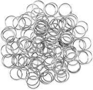 100-pack small stainless steel split rings for crafts, chandeliers, 🗝️ necklaces, homemade jewelry, diy keychains, crystal decorations, and curtain suncatchers - 12mm logo