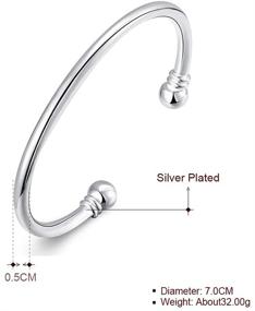 img 3 attached to 💎 Sleek and Stylish Soonvinia Women Bangle Bracelet: Elegant Cuff Design in 925 Sterling Silver Plating, Perfect Gift for Women and Girls