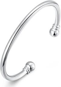 img 4 attached to 💎 Sleek and Stylish Soonvinia Women Bangle Bracelet: Elegant Cuff Design in 925 Sterling Silver Plating, Perfect Gift for Women and Girls