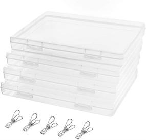 img 4 attached to 📦 Efficient DUOFIRE Clear A4 File Box: Portable Project Case Document Storage Organizer & Magazine Holder (4-Pack)