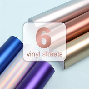 img 1 attached to 🎨 TECKWRAP Metallic Matte Chrome Craft Vinyl Sheets - 12"x12" Precut, Pack of 6