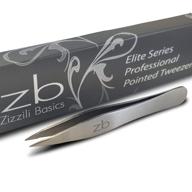 👀 zizzili basics elite series pointed tweezers - professional precision tweezer for eyebrow and facial hair removal logo