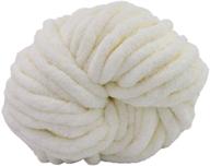 clootess chenille chunky yarn: ivory white, 5 lbs for diy sofa bed throws & blankets logo