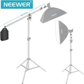 img 3 attached to 📸 Neewer Photo Studio 2-in-1 Light Stand: Adjustable Height & Boom Arm for Professional Portrait Video Photography