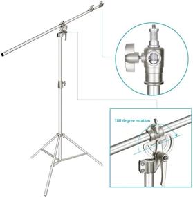 img 2 attached to 📸 Neewer Photo Studio 2-in-1 Light Stand: Adjustable Height & Boom Arm for Professional Portrait Video Photography