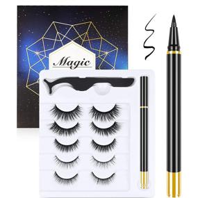 img 4 attached to Magnetic Eyelashes Eyeliner Reusable Waterproof