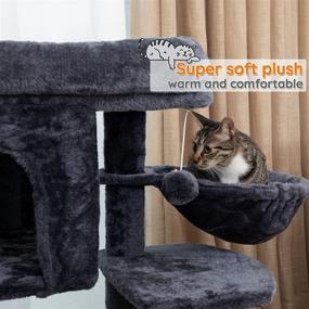 img 2 attached to 🐱 HOOBRO Cat Tree: 2 Plush Condos, Sisal Scratching Posts, & Anti-Toppling Kit for Active Cats