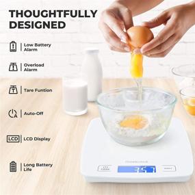 img 2 attached to 🍳 Geekclick 22lb Food Kitchen Scale: Precise Digital Weight Measurement in Grams and Oz for Cooking, Baking, and Weight Loss - Tempered Glass, White