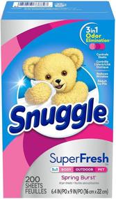 img 2 attached to 🌸 Snuggle Plus SuperFresh Fabric Softener Dryer Sheets - 200 Count, Burst Scent, White, with Static Control and Odor Eliminating Technology - Spring Fragrance