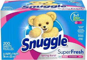 img 3 attached to 🌸 Snuggle Plus SuperFresh Fabric Softener Dryer Sheets - 200 Count, Burst Scent, White, with Static Control and Odor Eliminating Technology - Spring Fragrance