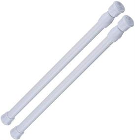 img 4 attached to AIZESI 2 Pcs White Spring Tension Rod Set - 16 to 28 Inches: Ideal for DIY Projects, Cupboards, Wardrobes & Windows