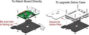 img 2 attached to 🔧 C4Labs Zebra VESA пластина для крепления на плече - акриловая - совместима с Raspberry Pi 4 B, 3B+, 3, Pi 2, Pi B+, и Arduino: черная