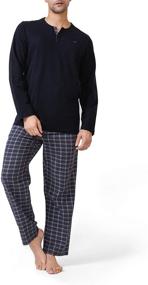 img 4 attached to 👕 DAVID ARCHY Sleepwear Button Down Black Heather: Sleek Style for a Cozy Night's Sleep