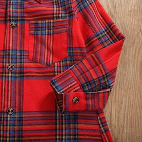 img 1 attached to Long Sleeve Plaid Flannel Little Girls Dress 👕 Shirt with Button Down – Perfect for Kids and Babies