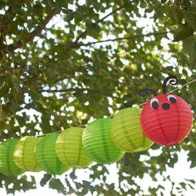 img 2 attached to 🐛 Just Artifacts 10-Inch Classroom Caterpillar Paper Lanterns Package - Red, Green, and Light Green Lanterns with String Included