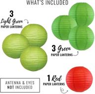 🐛 just artifacts 10-inch classroom caterpillar paper lanterns package - red, green, and light green lanterns with string included логотип