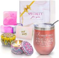 🎁 women's birthday gifts: wine gift set, bath & spa set, mom & wife christmas gifts, insulated wine tumbler, scented candle, handmade soap, body relaxation basket logo