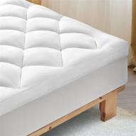 🛏️ king size mattress topper - thick plush mattress pad cover with cooling pillow top, deep pocket (8-21 inches) logo