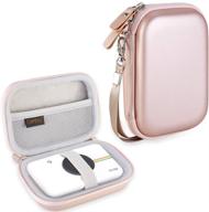 canboc hard carrying case for zink polaroid snap/snap touch portable instant print digital camera, with mesh pocket for polaroid 2x3ʺ photo paper, smooth double zipper, rose gold - protective travel bag logo