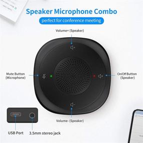 img 2 attached to 🔊 USB Speakerphone Microphone, Omni-directional Conference Speaker, 360º Voice Pickup, Touch-Sensor Mute/Unmute Buttons, Streaming, Call Speaker for Skype, Webinar, Interview -(JV801)