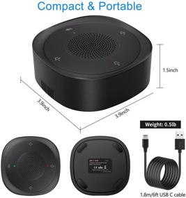 img 1 attached to 🔊 USB Speakerphone Microphone, Omni-directional Conference Speaker, 360º Voice Pickup, Touch-Sensor Mute/Unmute Buttons, Streaming, Call Speaker for Skype, Webinar, Interview -(JV801)