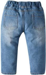 img 3 attached to 👖 QZH.DUAO EMAOR Unisex Kids Baby Elastic Waist Denim Pants Jeans & Shorts: Trendy Ripped Holes | 18 Months - 8 Years