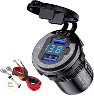 🔋 portable aluminum voltmeter motorcycle charger with audio & video logo