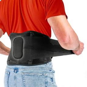 img 4 attached to 🏋️ FITGAME Back Brace: Effective Lower Back Support Belt for Pain Relief, Sciatica, Herniated Disc, Scoliosis - Adjustable Straps, Removable Lumbar Pad - Men and Women (X-Large 37-42 inch)