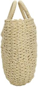 img 3 attached to 🌾 Natural Chic Straw Handbag with Round Handle - EROUGE Retro Summer Beach Bag