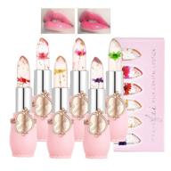 💄 petansy 6-pack crystal jelly flower lipstick set - nutritious temperature change lip balm for long-lasting moisturized lips - magic color-changing lip gloss stick set logo