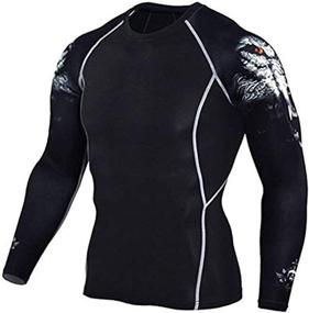 img 3 attached to 💪 High-Performance Men's Gym Running Fitness Kit: Compression Pants Shirt Top Long Sleeve Jacket Set 2 PCS - Perfect Workout Outfit Set