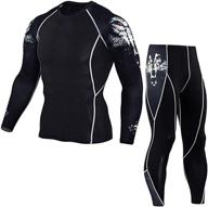 💪 high-performance men's gym running fitness kit: compression pants shirt top long sleeve jacket set 2 pcs - perfect workout outfit set logo