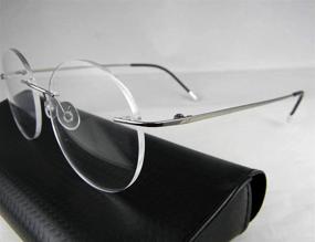 img 1 attached to Circleperson Titanium Eyeglass Frameless Gunmetal