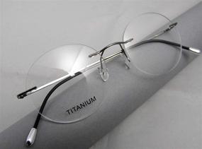 img 3 attached to Circleperson Titanium Eyeglass Frameless Gunmetal