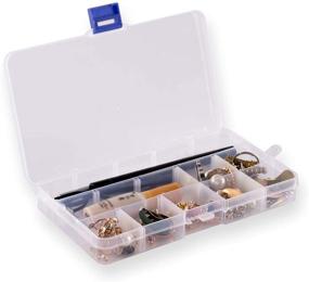 img 2 attached to 🗄️ Organize and Store Small Crafts: 2 Pack of Adjustable Dividers Plastic Storage Boxes (6.7" × 3.9" x 1")