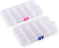 🗄️ organize and store small crafts: 2 pack of adjustable dividers plastic storage boxes (6.7" × 3.9" x 1") logo