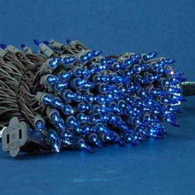 img 1 attached to UL Certified Blue Incandescent Christmas Lights - 66 Ft Brown Wire 200 Mini Lights - End to End Connectable - Indoor & Outdoor Commercial Grade Holiday String Light Set