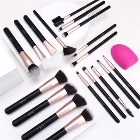 img 2 attached to 💄 MSQ Makeup Brushes 18PCs Set: Premium Synthetic Brushes with Sponge and Brush Cleaner for Flawless Makeup Application