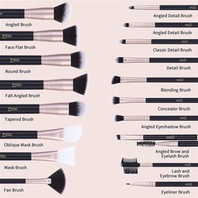 img 3 attached to 💄 MSQ Makeup Brushes 18PCs Set: Premium Synthetic Brushes with Sponge and Brush Cleaner for Flawless Makeup Application