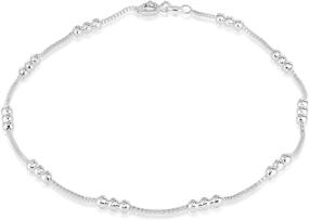 img 3 attached to 👣 Women’s 925 Sterling Silver Anklets - Chain Link Design, Ideal for Beach & Summer, 10 Inch Length
