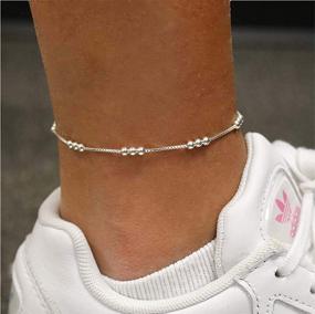 img 2 attached to 👣 Women’s 925 Sterling Silver Anklets - Chain Link Design, Ideal for Beach & Summer, 10 Inch Length