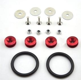 img 1 attached to 🔴 Amooca Red Finish Quick Release Fasteners Kit: Upgrade Your Car Bumpers, Trunk, Fender, and Hatch Lids