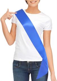 img 4 attached to 🎀 Royal Blue Blank Satin Sash: Create Your Own Party Decorations