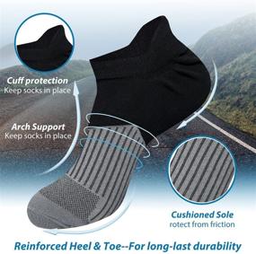 img 3 attached to 🧦 Black Cushioned Athletic Running Socks