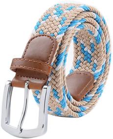 img 4 attached to 👔 Vibrant Vonsely Elastic Braided Men's Accessories and Belts for Style and Comfort