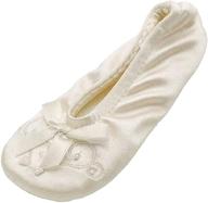 👠 stylish satin pearl ballerina slippers for girls - isotoner shoes logo