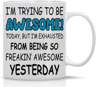 🎁 11oz funny coffee mug for boss, employees, and coworkers – cute, inspirational, & sarcastic gift – stay awesome today! - cbt mugs logo